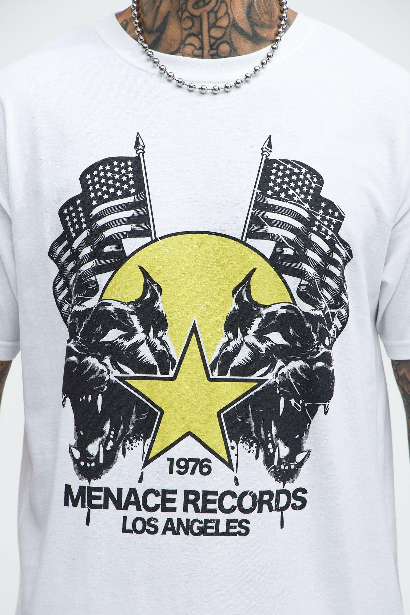 Mennace Records Short Sleeve Tee - White Product Image
