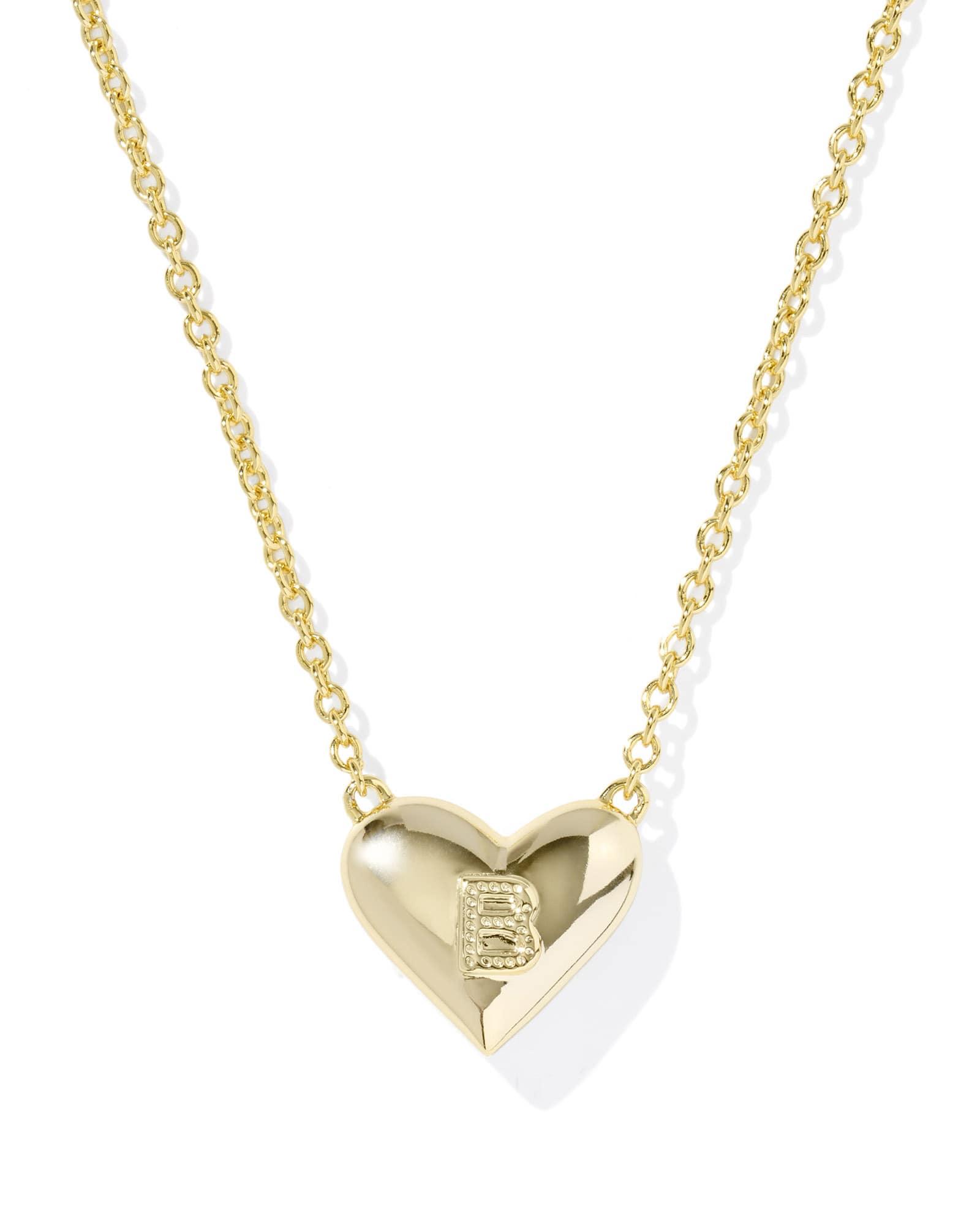 Ari Heart Letter G Gold Short Pendant Necklace Product Image