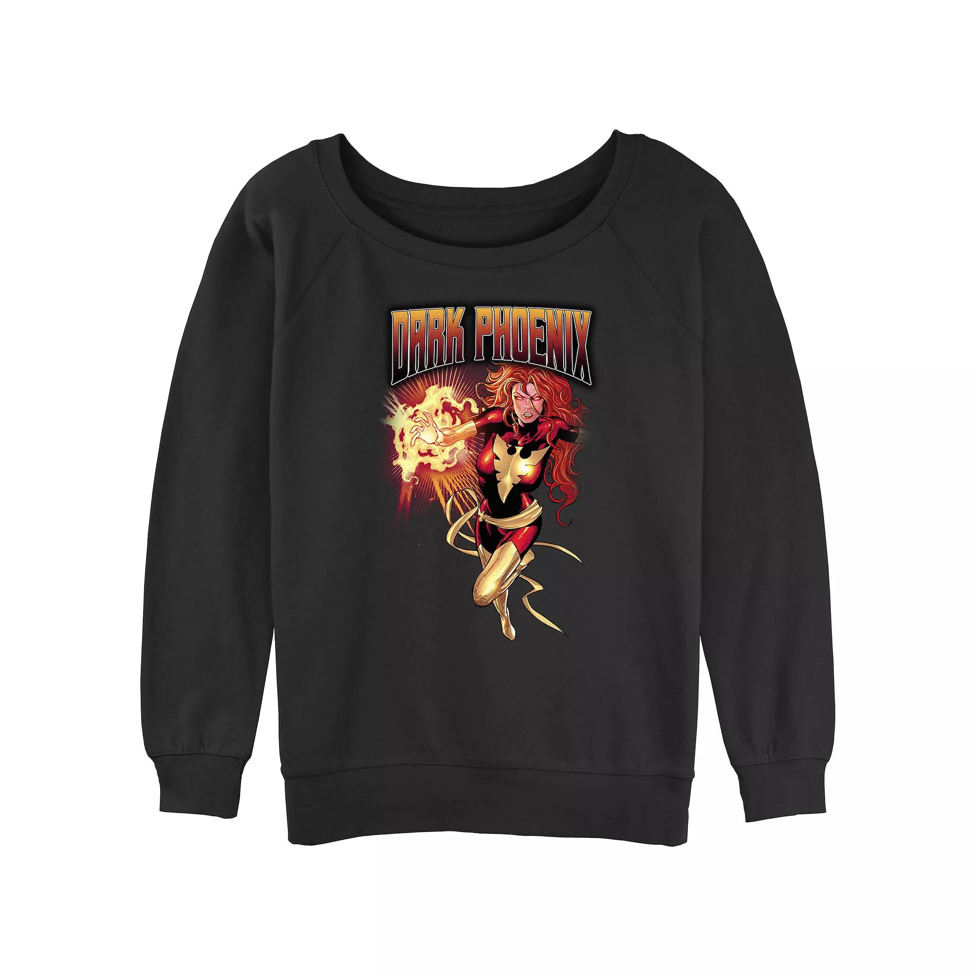 Juniors' X-Men Dark Phoenix Poster Slouchy Terry Graphic Pullover, Girl's, Size: Small, Black Product Image