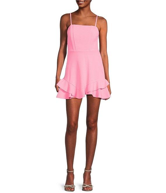 Dear Moon Corset Bodice Bow Back Ruffle Hem Dress Product Image