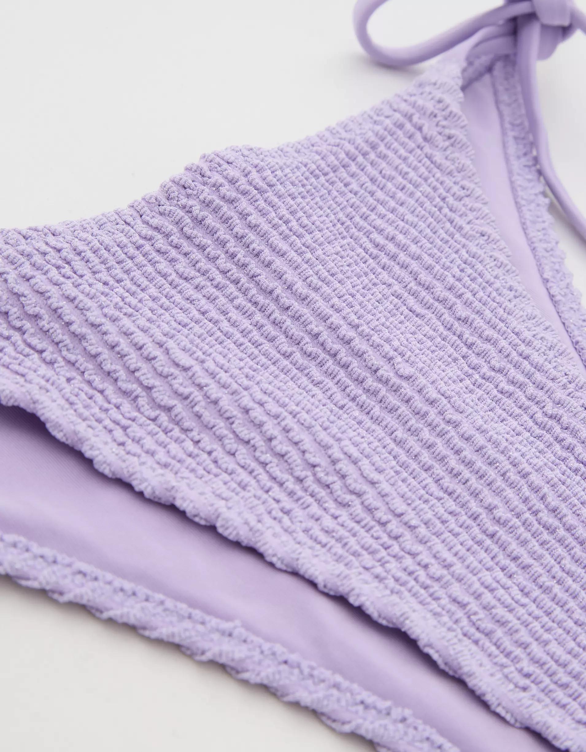 Aerie Shimmery Crinkle Cheekiest Tie Bikini Bottom Product Image