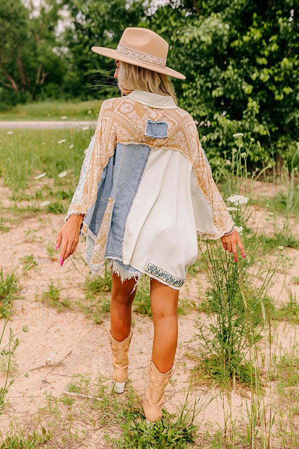 Stellar Style Color Block Top in Light Wash Product Image