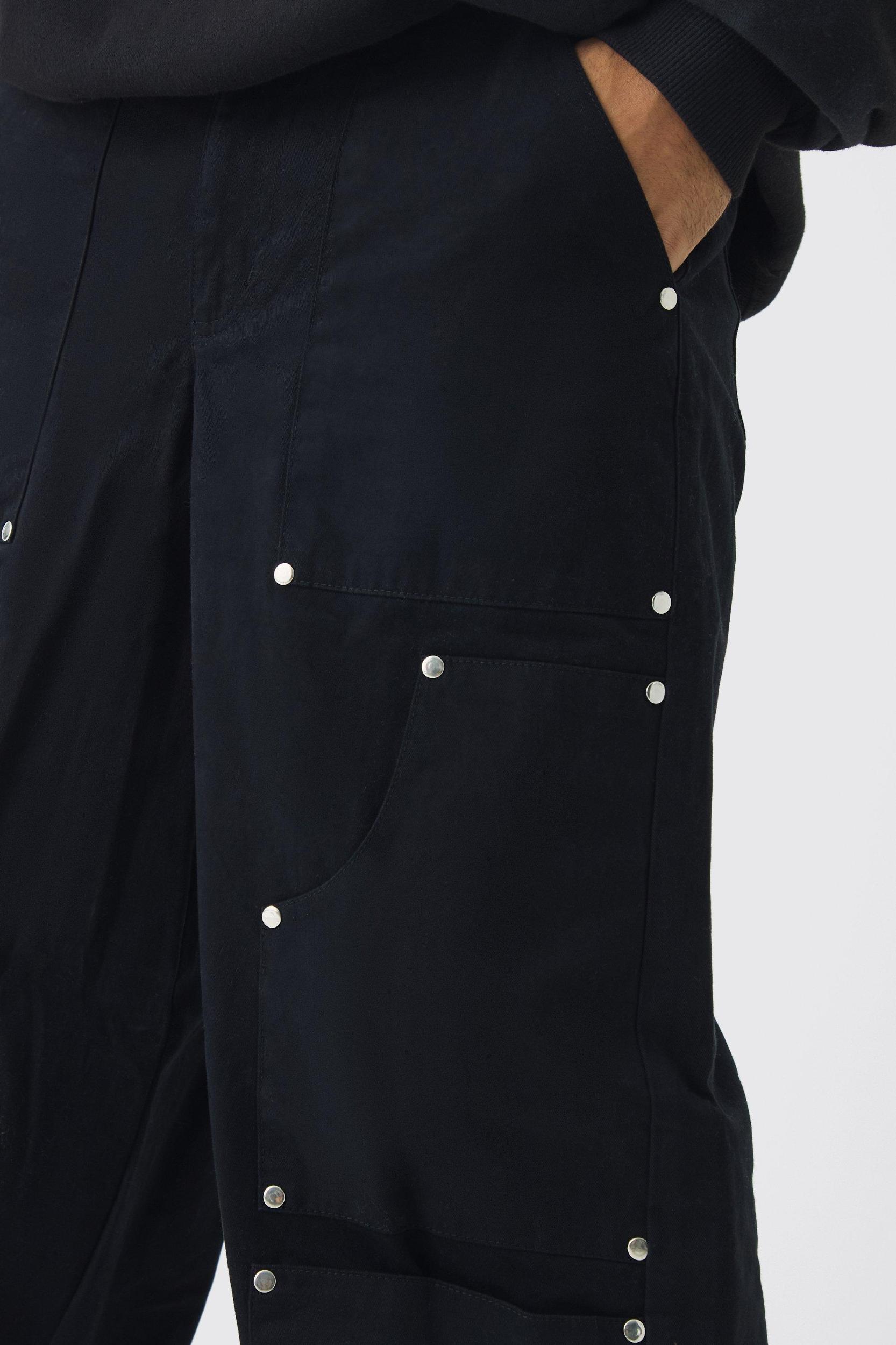Twill Elasticated Waist Baggy Carpenter Pants | boohooMAN USA Product Image