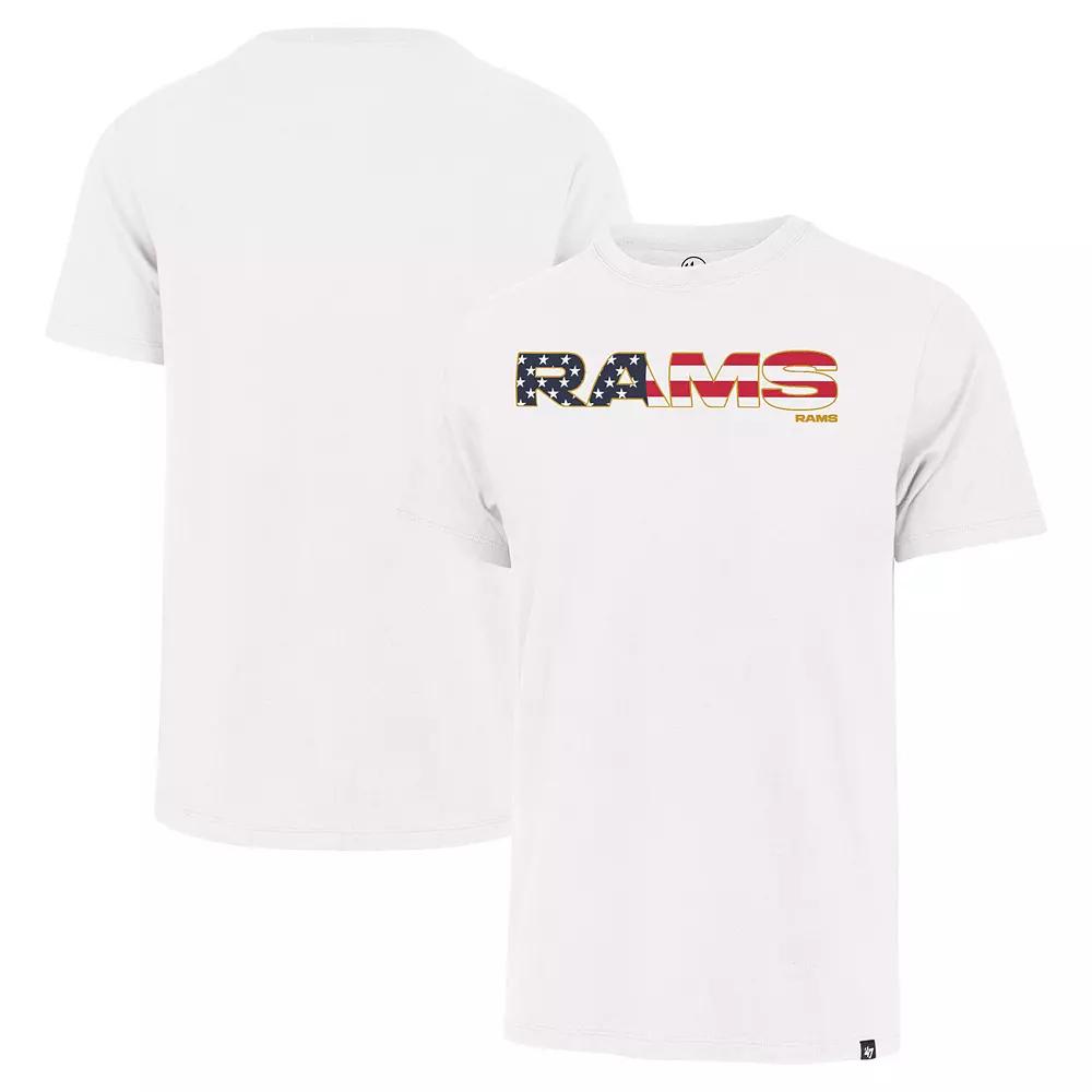 Men's '47 White Los Angeles Rams Flag Script Franklin T-Shirt,  Product Image