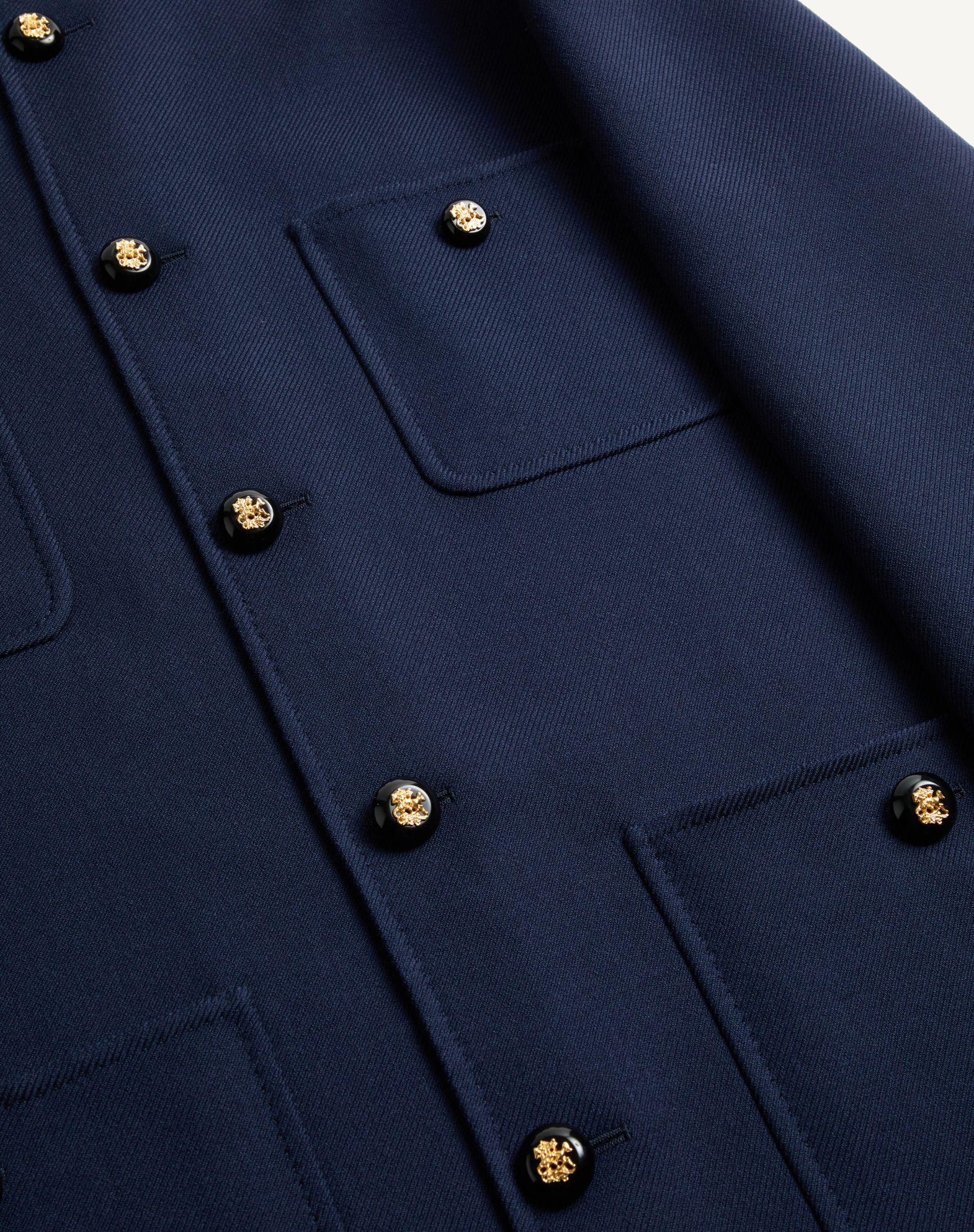 Double Wool Jacket With Mandarin Collar Product Image