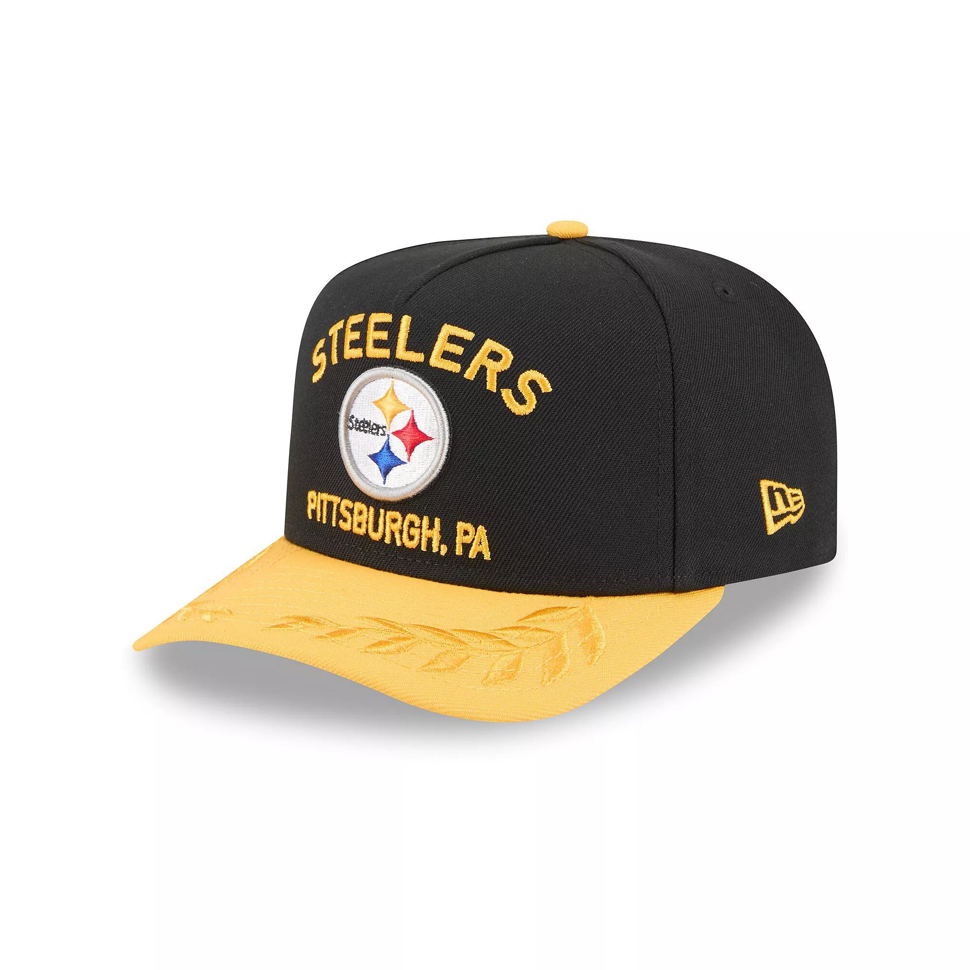 Men's New Era  Black/Gold Pittsburgh Steelers 2025 NFL Draft A-Frame 9FIFTY Snapback Hat Product Image