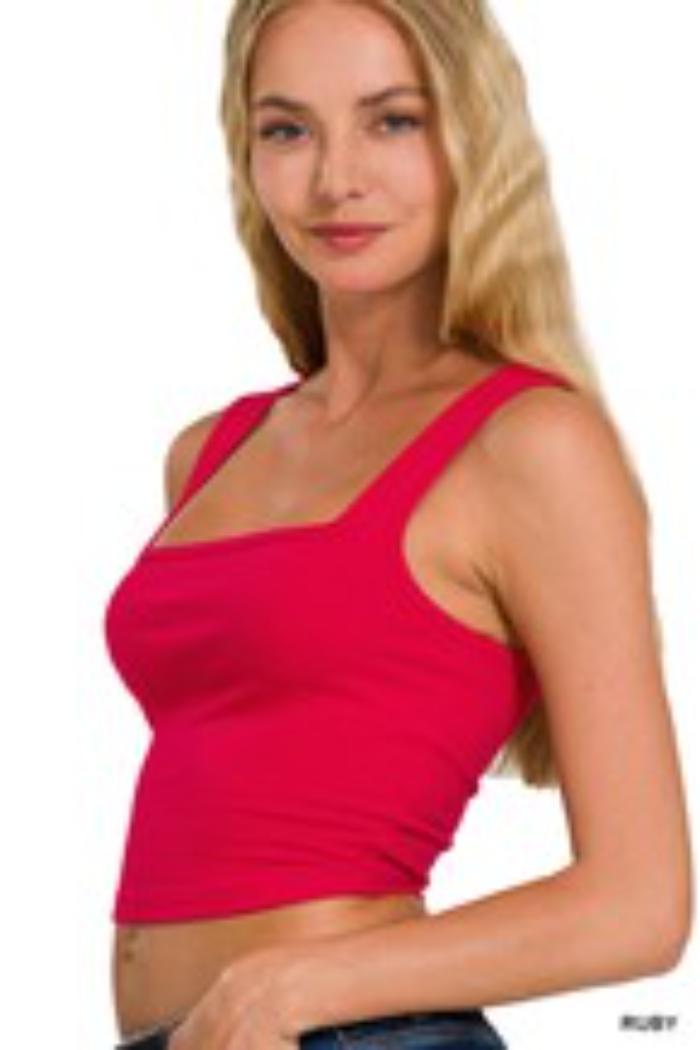 Cotton Square Neck Crop Cami Product Image