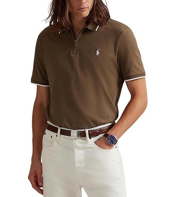 Polo Ralph Lauren Classic Fit Stretch Mesh Zip Short Sleeve Polo Shirt Product Image