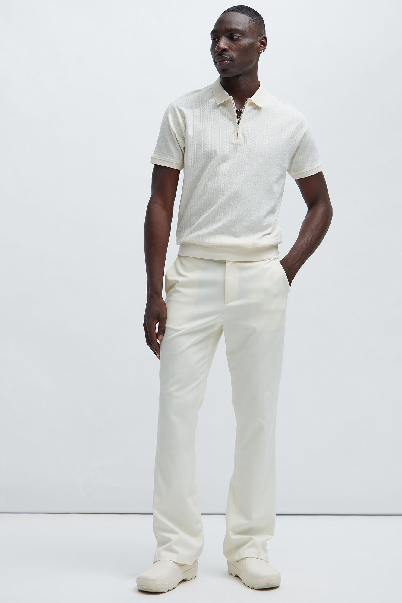 Money Matters Short Sleeve Polo - Off White Product Image