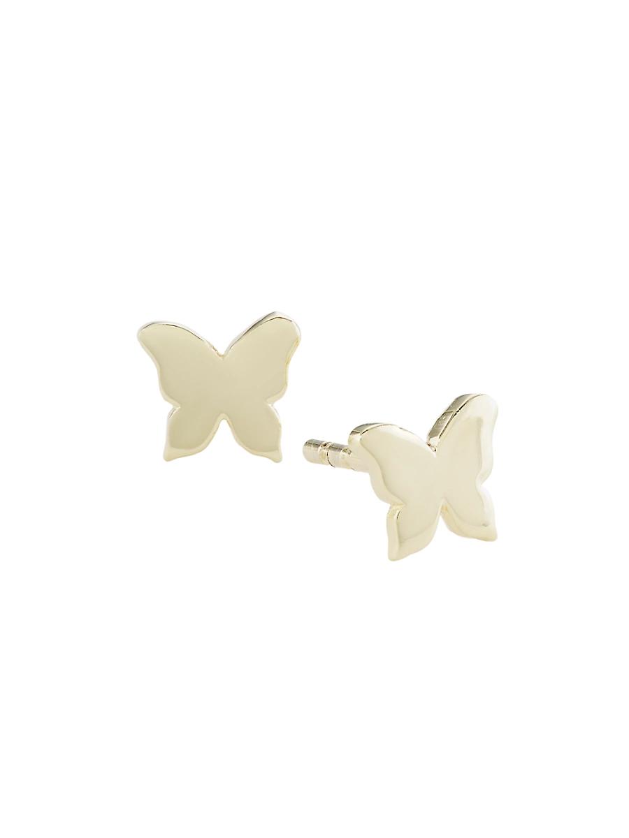 Kids 14K Yellow Gold Butterfly Stud Earrings Product Image