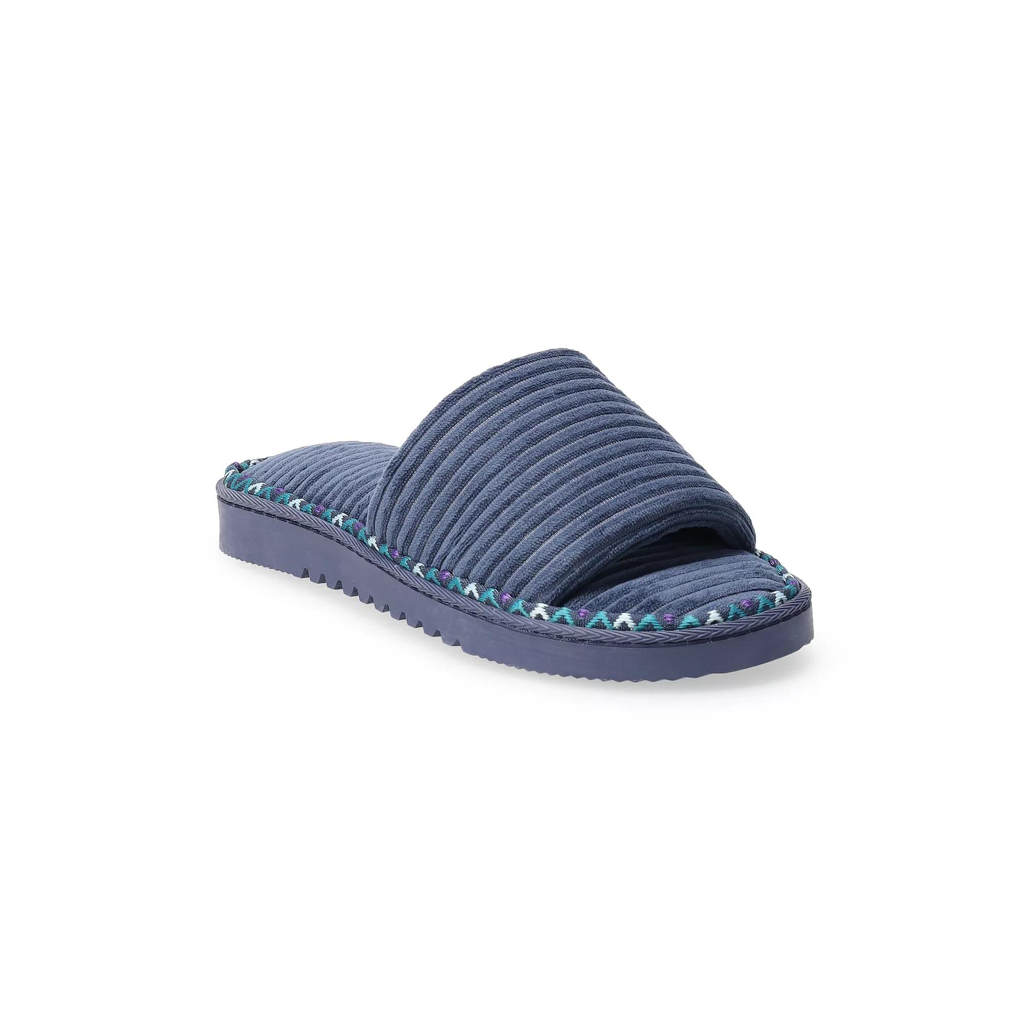 Sonoma Goods For Life Futuraa Ribbed Slide Slippers, Womens Blue Product Image
