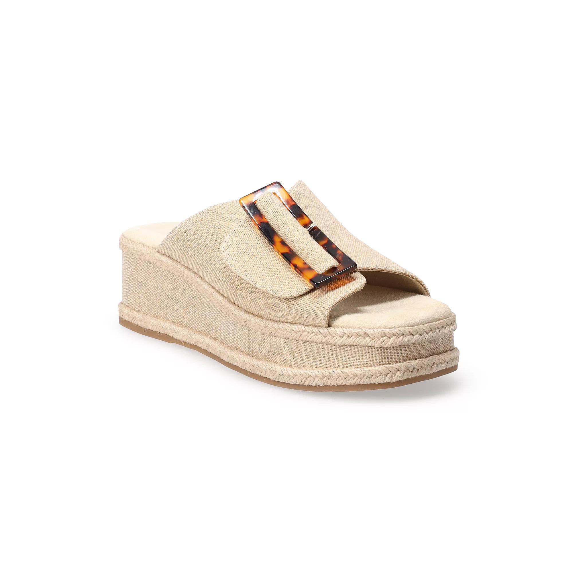 Sonoma Goods For Life Long Buckle Womens Flatform Sandals Product Image