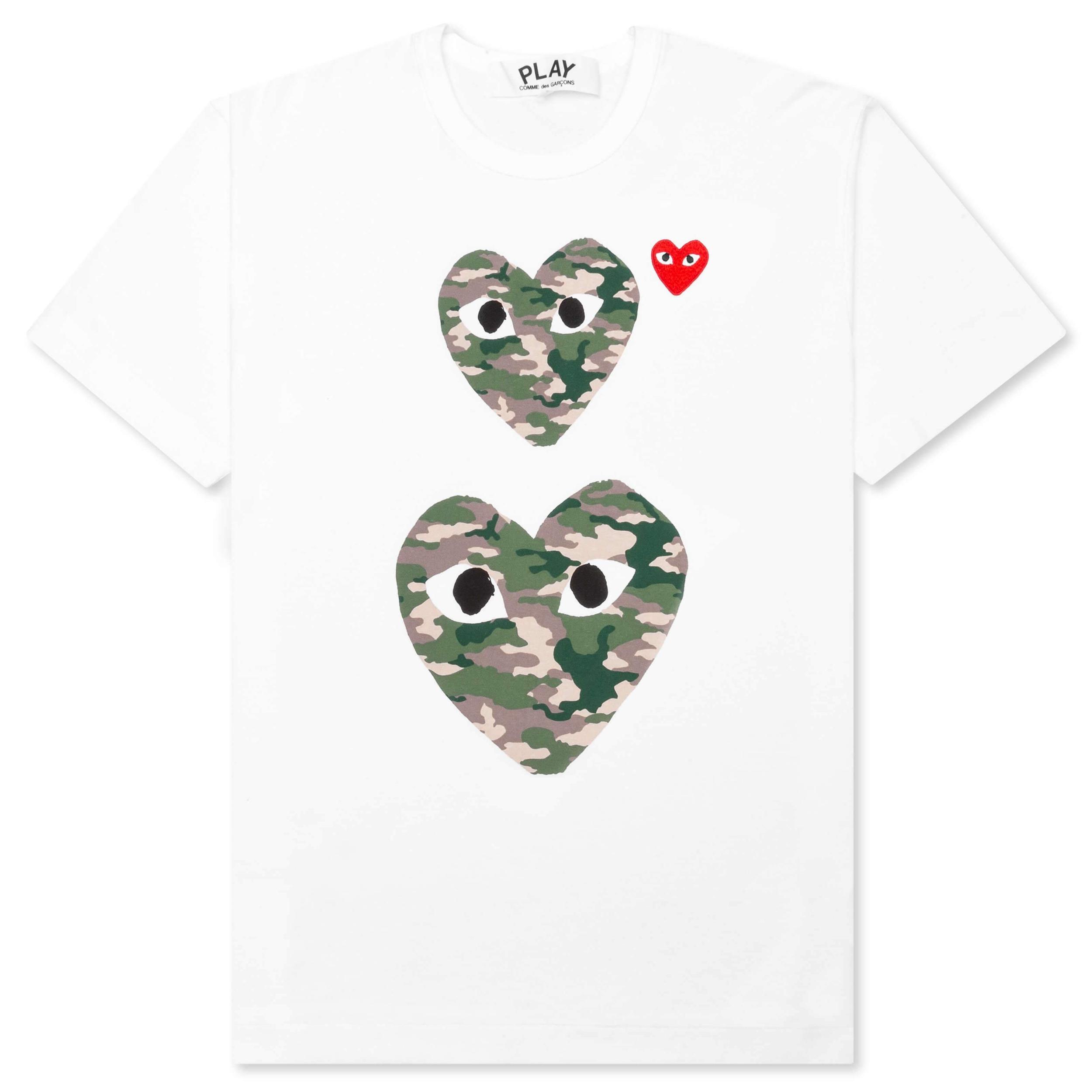 Red Emblem Long Heart T-Shirt - White Male Product Image