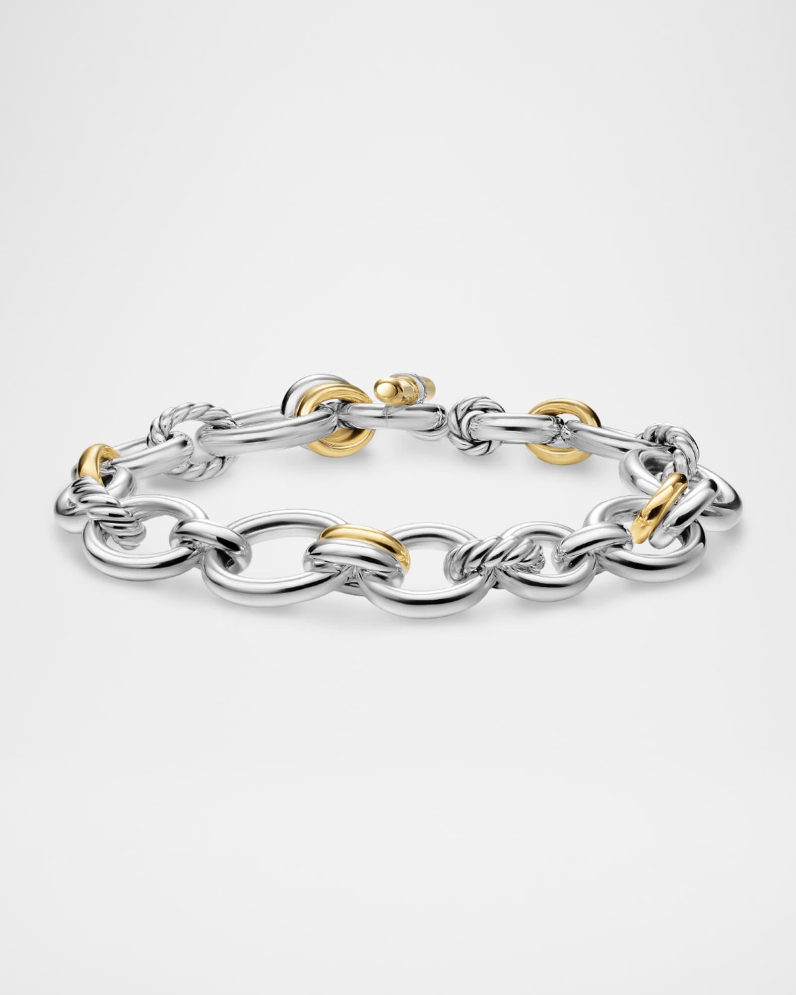 Mercer Chain Bracelet with Diamonds in Silver and 18K Gold Product Image