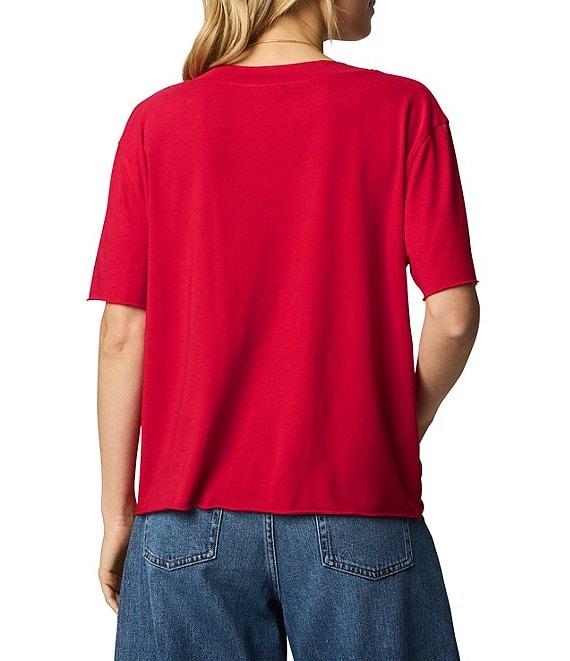 Splendid Kacey Knit Jersey Short Sleeve V-Neck Tee Shirt Product Image