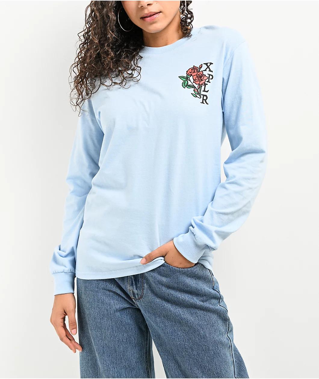 XPLR Grave Light Blue Long Sleeve T-Shirt Product Image