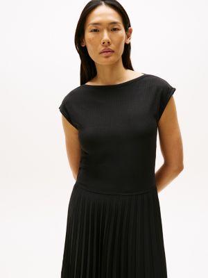 Fit-and-Flare Pleated Midi Dress Product Image