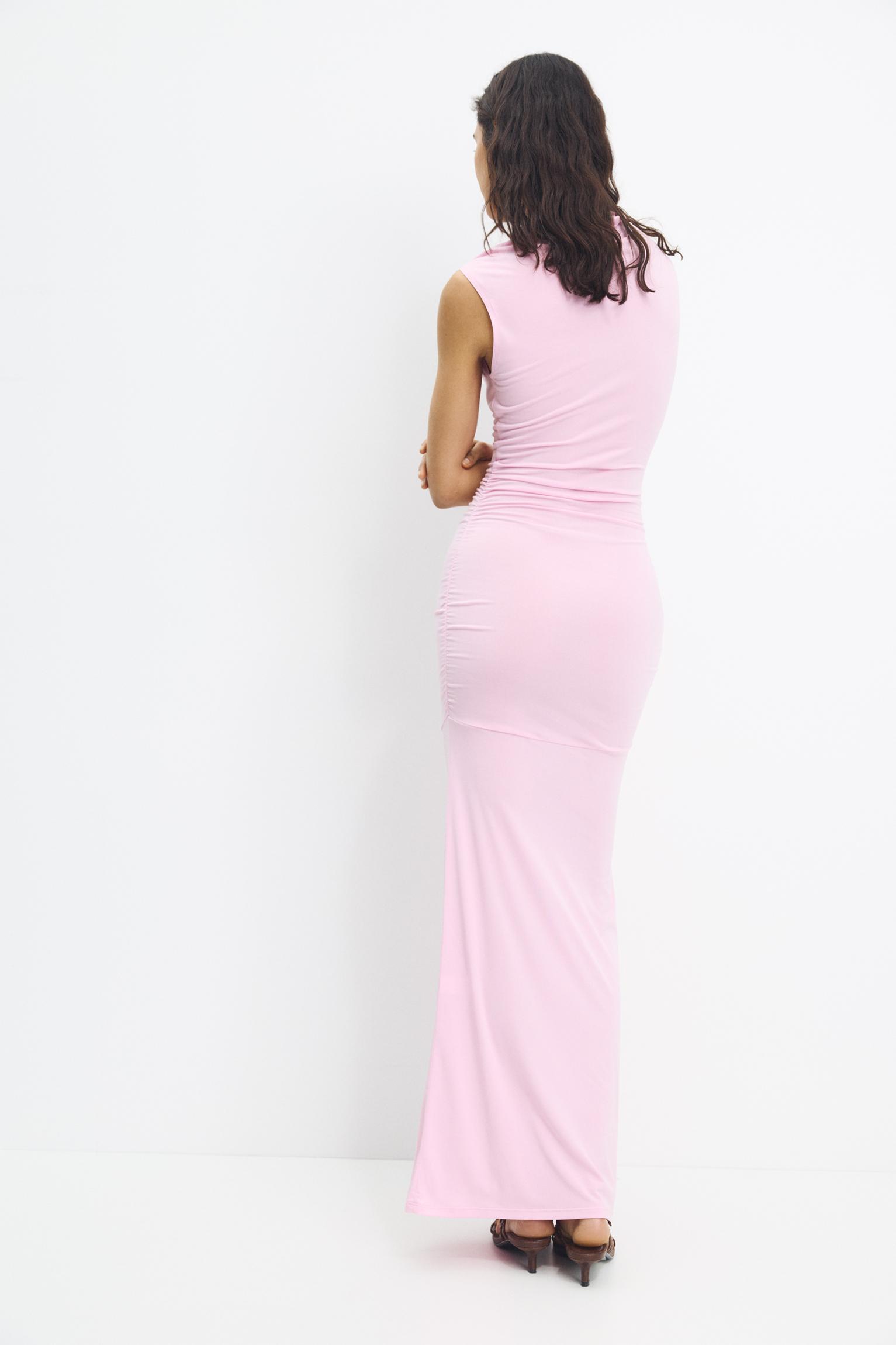 Sleeveless midi dress with gathering Product Image