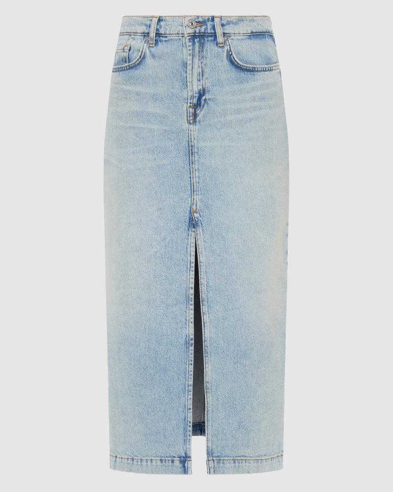 Amber Denim Midi Skirt Product Image