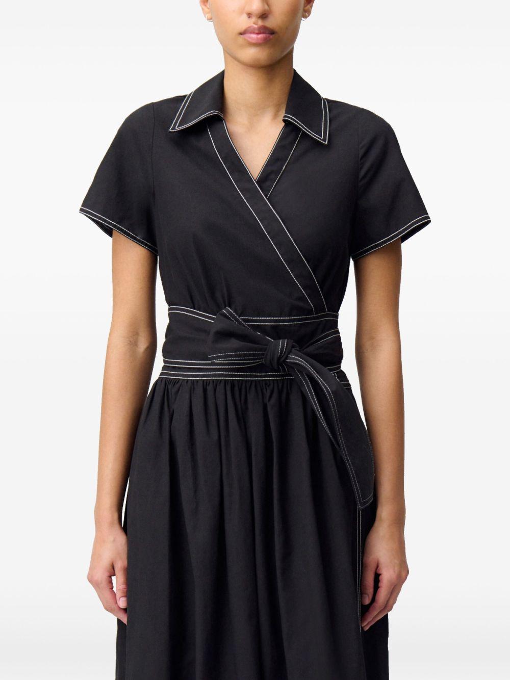 contrast-stitching midi dress Product Image