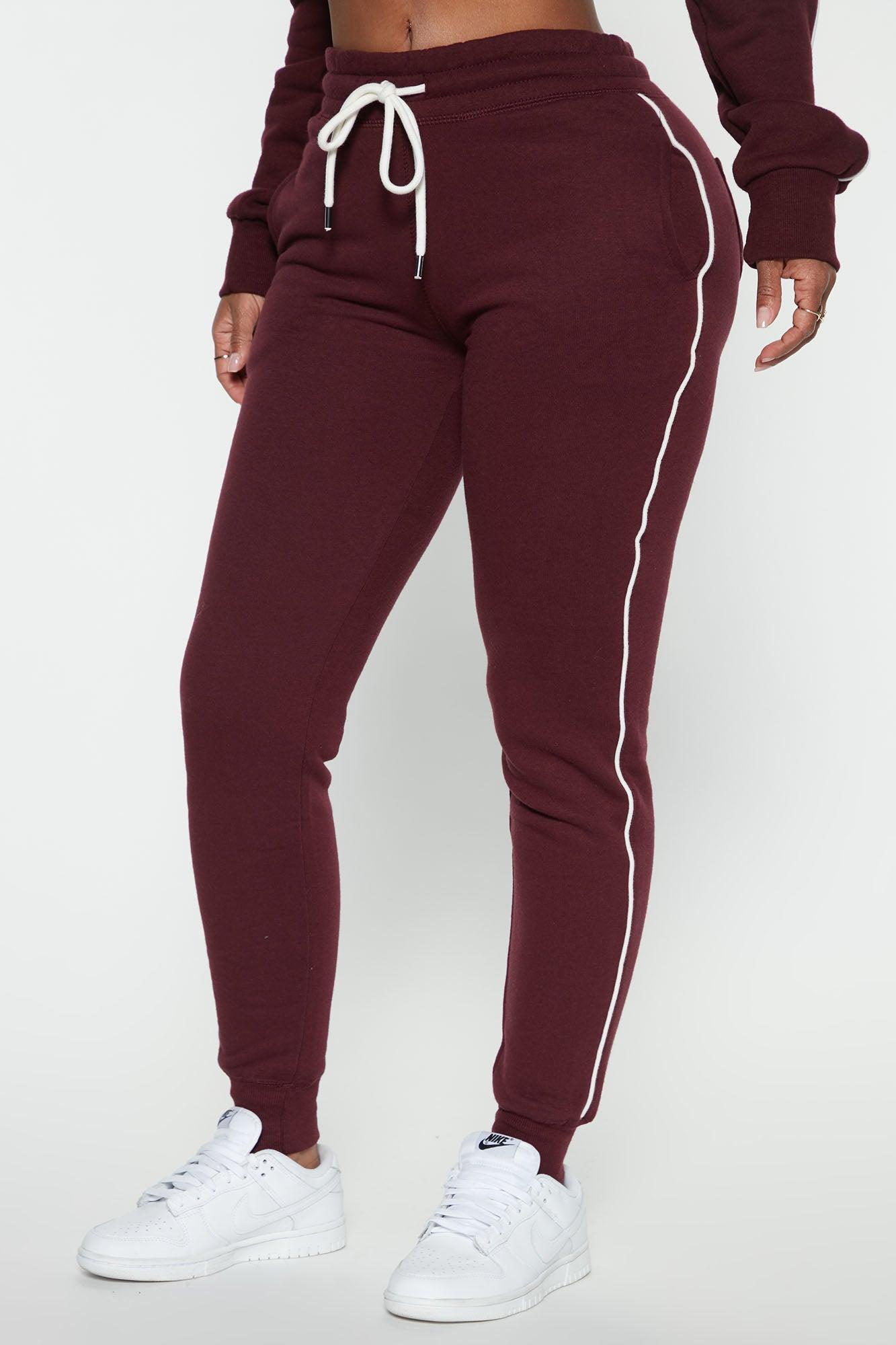 Tennis And Chill Fleece Jogger - Burgundy Product Image