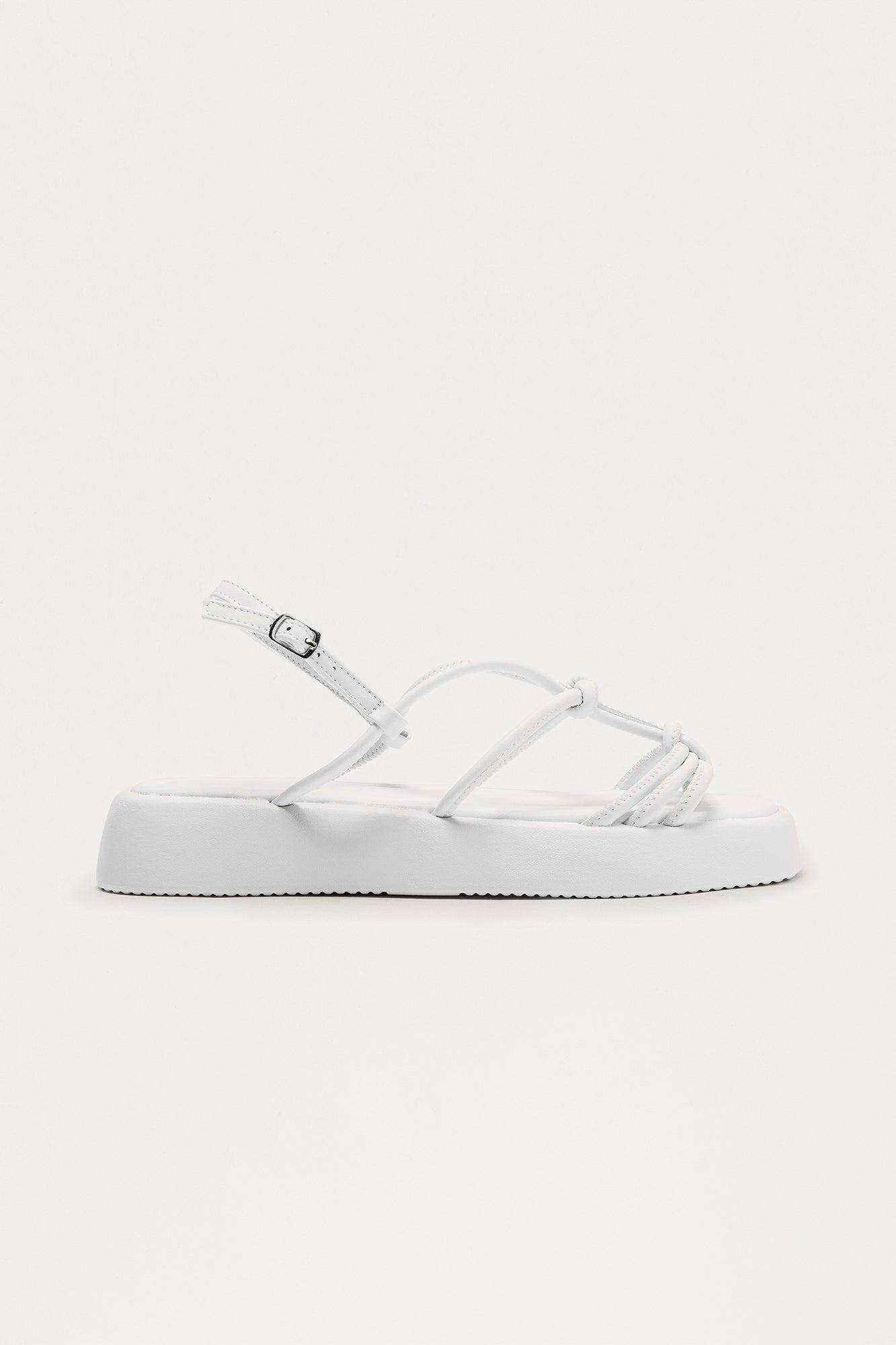Barrie Faux Leather Sandals - White Female Product Image