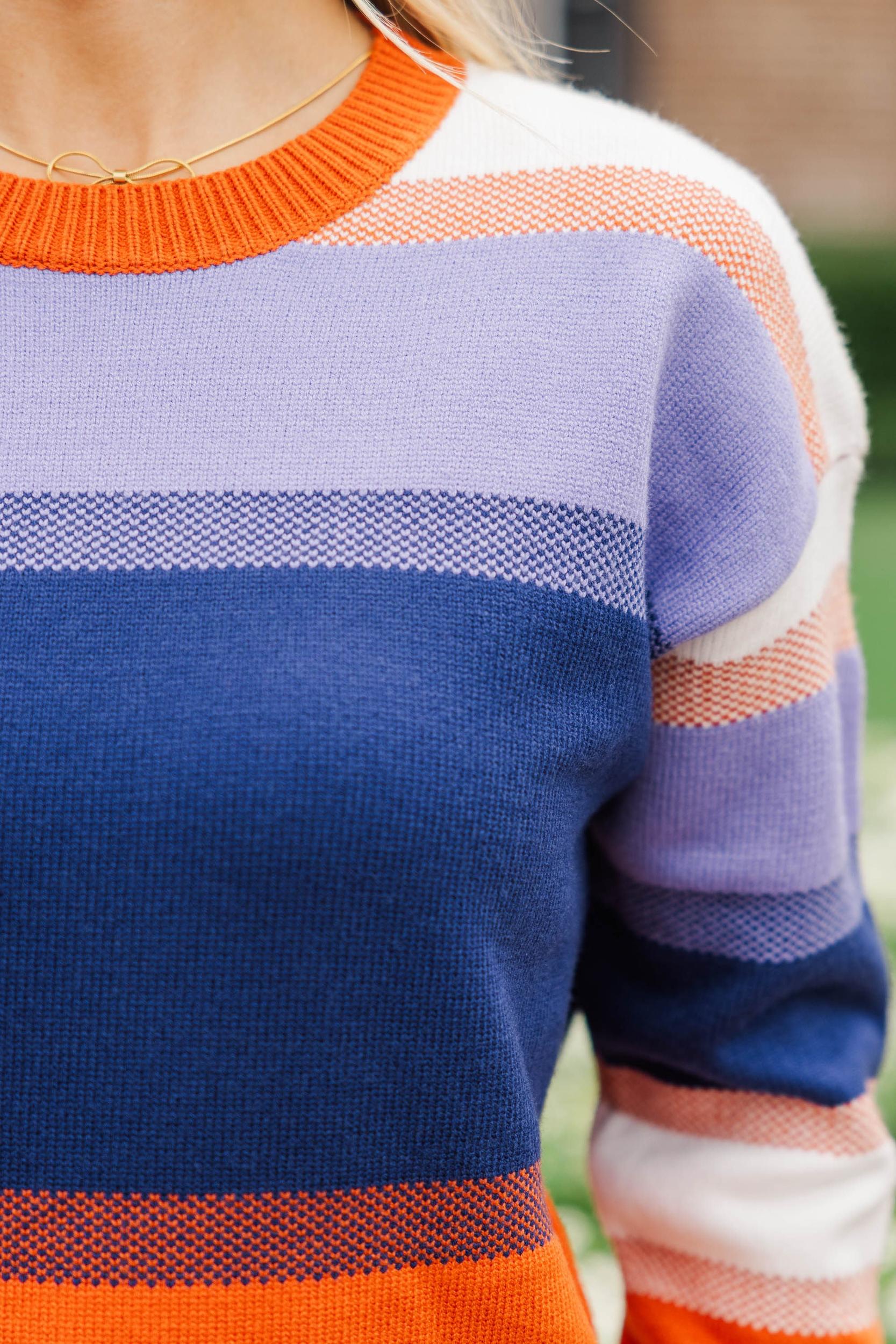 Fell For You Navy Striped Sweater Female Product Image