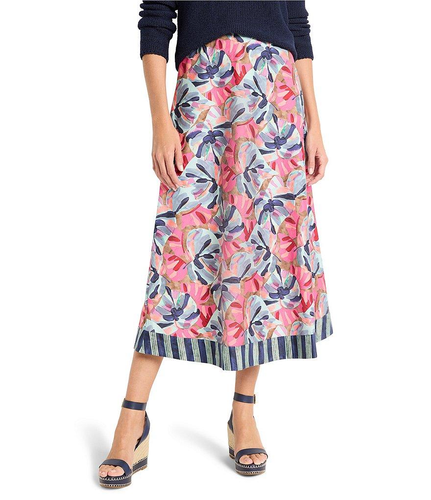 NIC + ZOE Woven Firework Foliage A-Line Midi Skirt Product Image