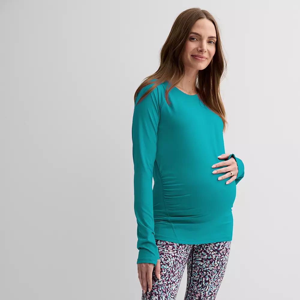 Maternity Tek Gear® Dry Tek Long Sleeve Tee, Women's, Size: XL, Solomon Product Image