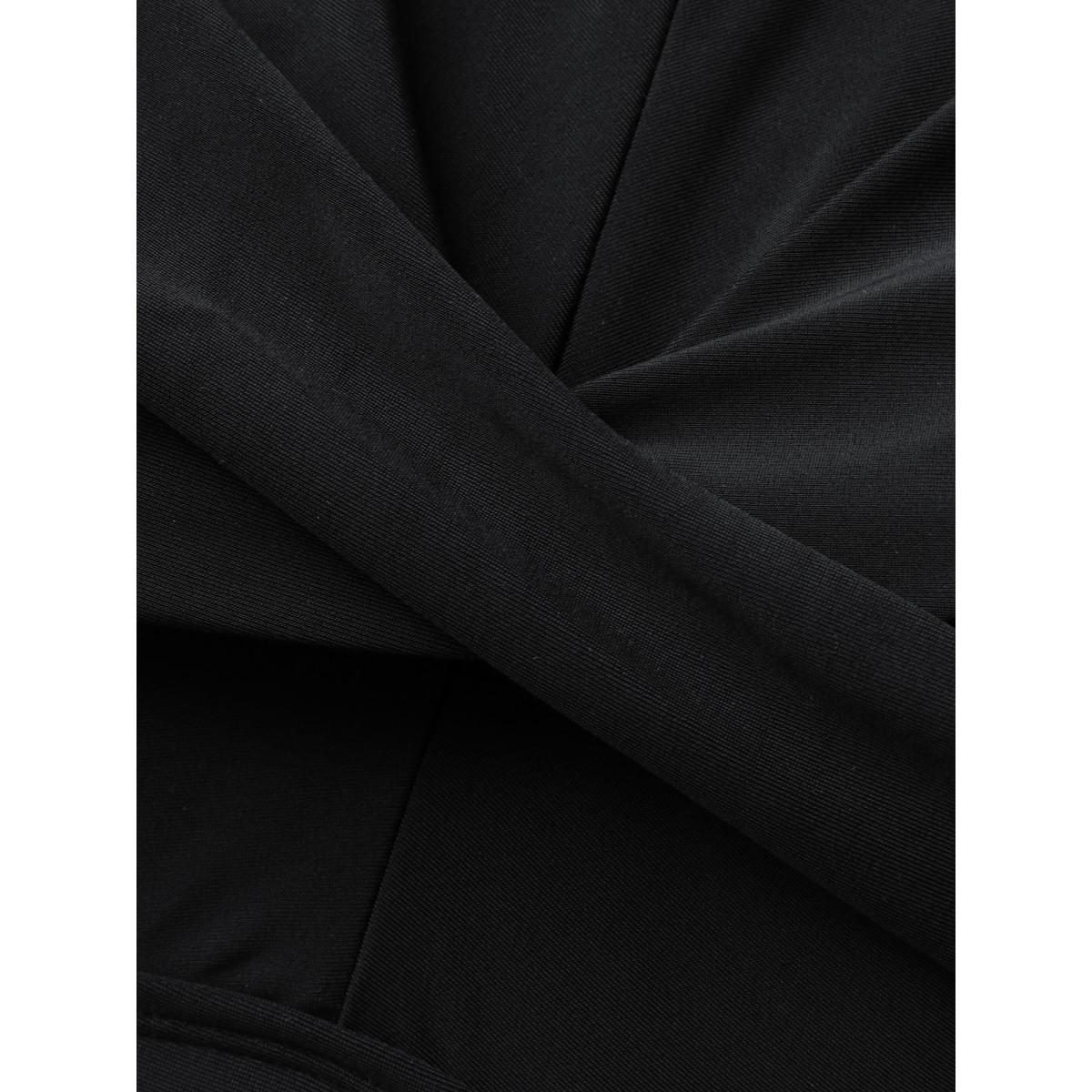 Plus Size Twist Front Ruffled One-Piece Swimsuit Women's Swimwear Black Resort Twist Curve Bathing Suits High stretch One Pieces BloomChic 14-16/1X Product Image