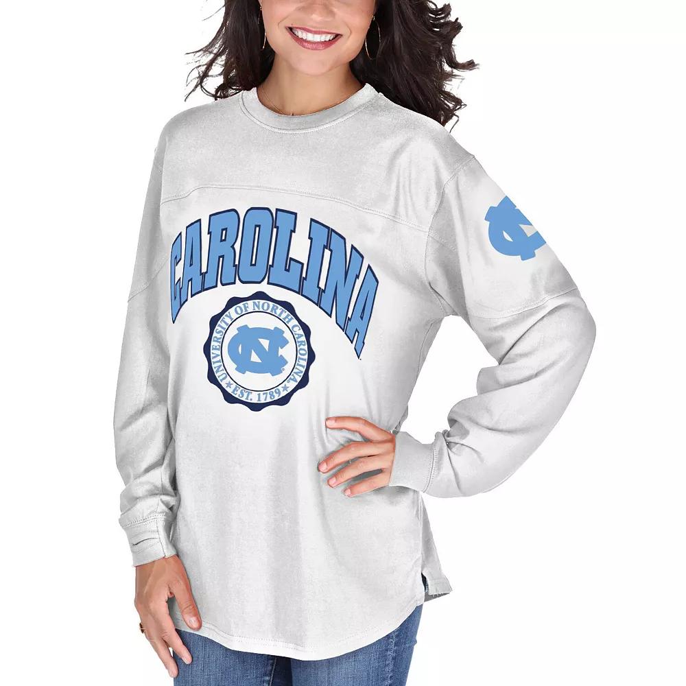 Women's White North Carolina Tar Heels Edith Long Sleeve T-Shirt, Size: Medium Product Image