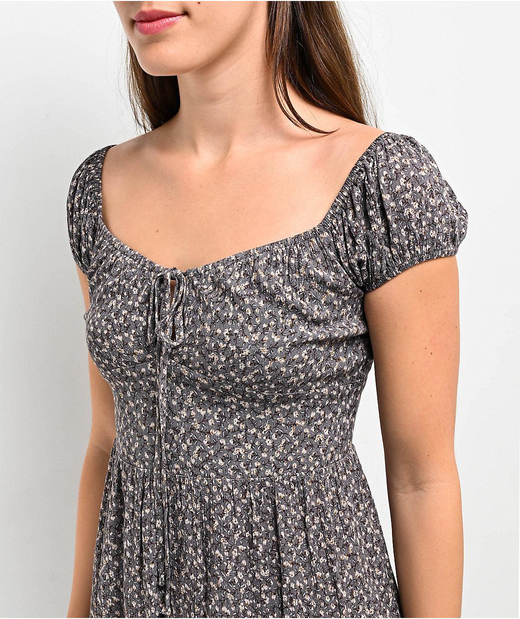 Spicychix Open Back Blue Floral Boho Mini Dress Product Image