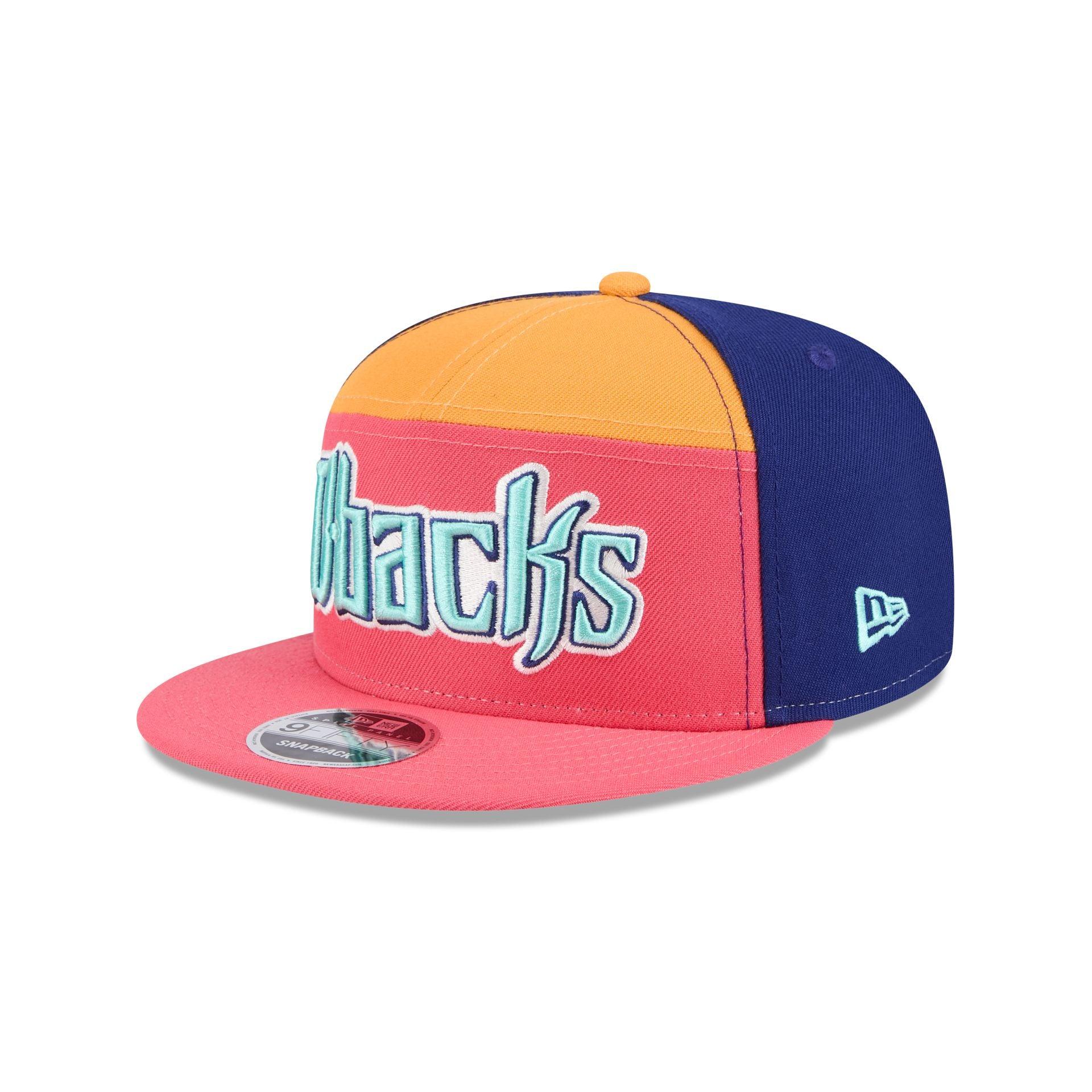 Arizona Diamondbacks Coral Split Panel 9FIFTY Snapback Hat Male Product Image