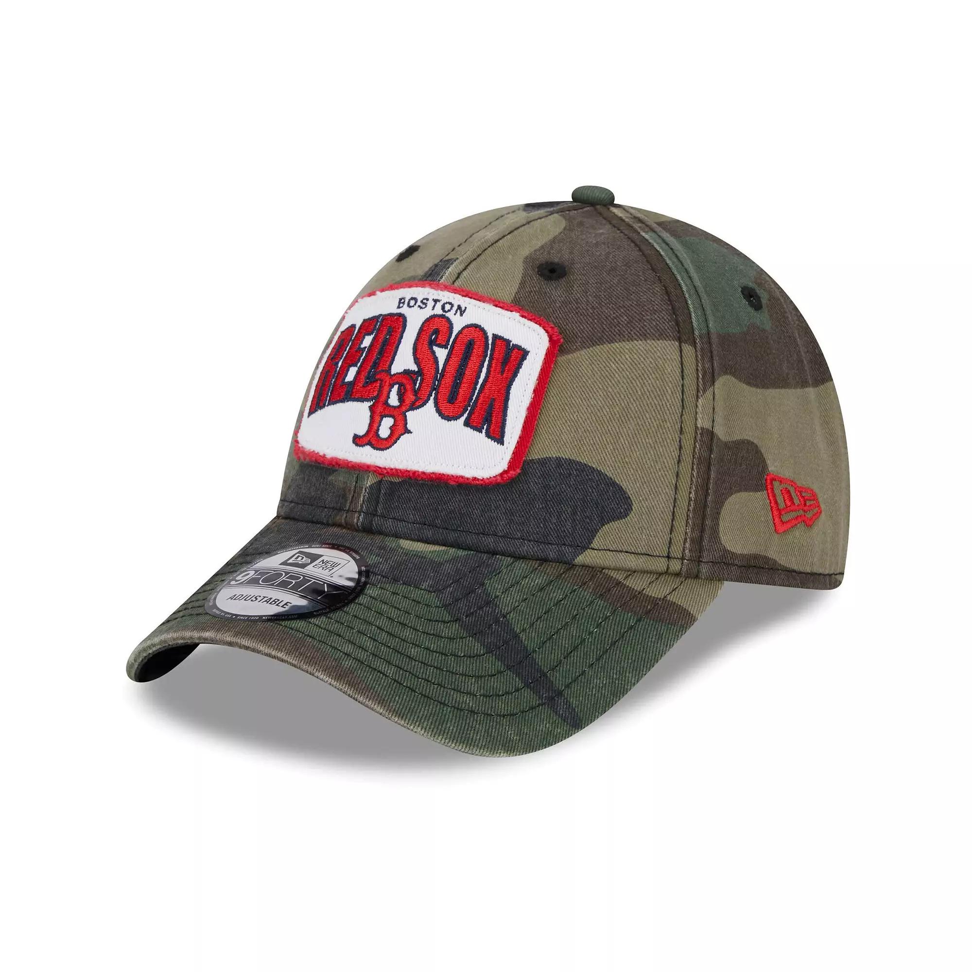 Men's New Era Camo Boston Red Sox Gameday 9FORTY Adjustable Hat, Green Product Image