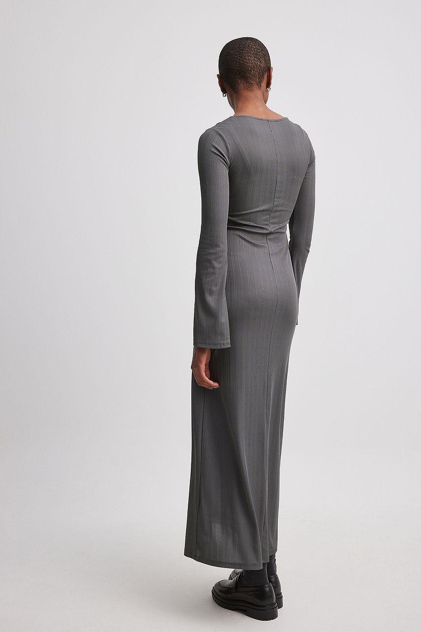 Ribbed Maxi Dress Grey Product Image
