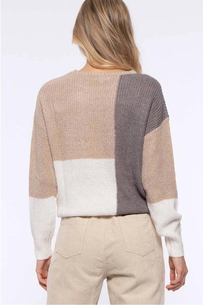 Color Block Knit Pullover Product Image