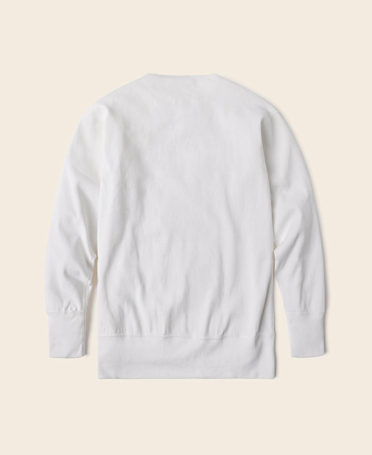 14 oz Side Closing Henley Shirt - White Product Image