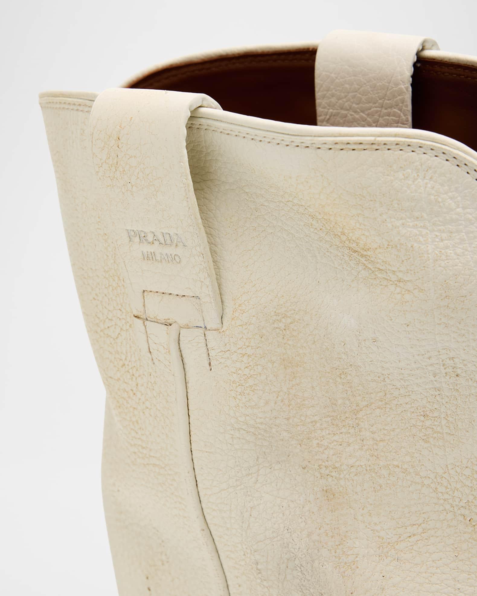 Distressed Calfskin Short Cowboy Boots Product Image