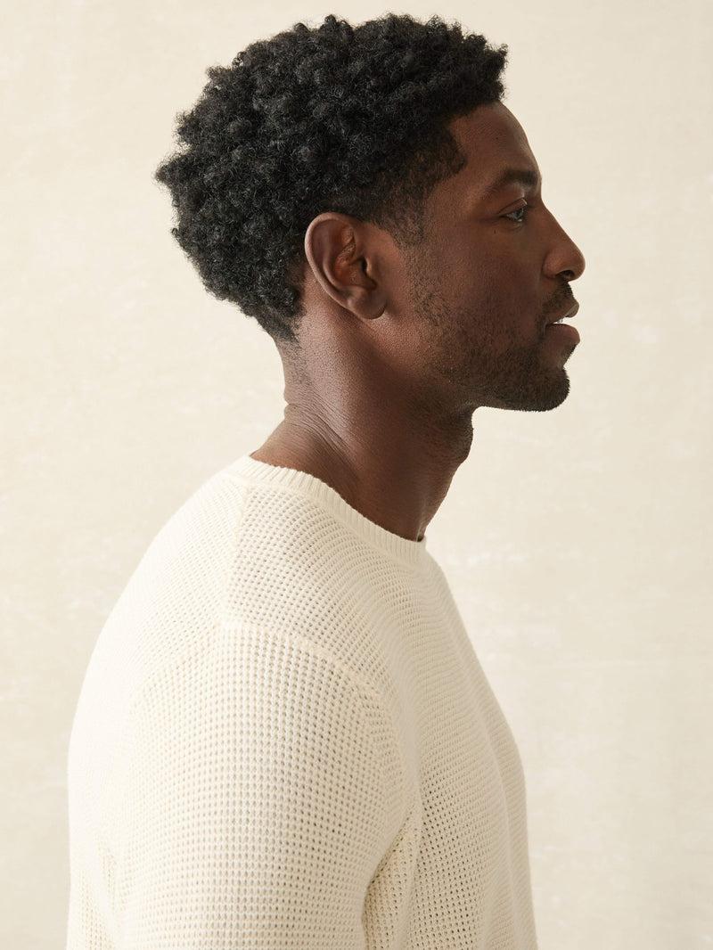 Sunwashed Crewneck Sweater - White Shell Product Image