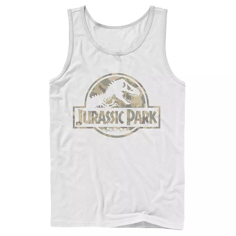 Men's Jurassic Park Beige Flat Movie Logo Tank Top,  Product Image