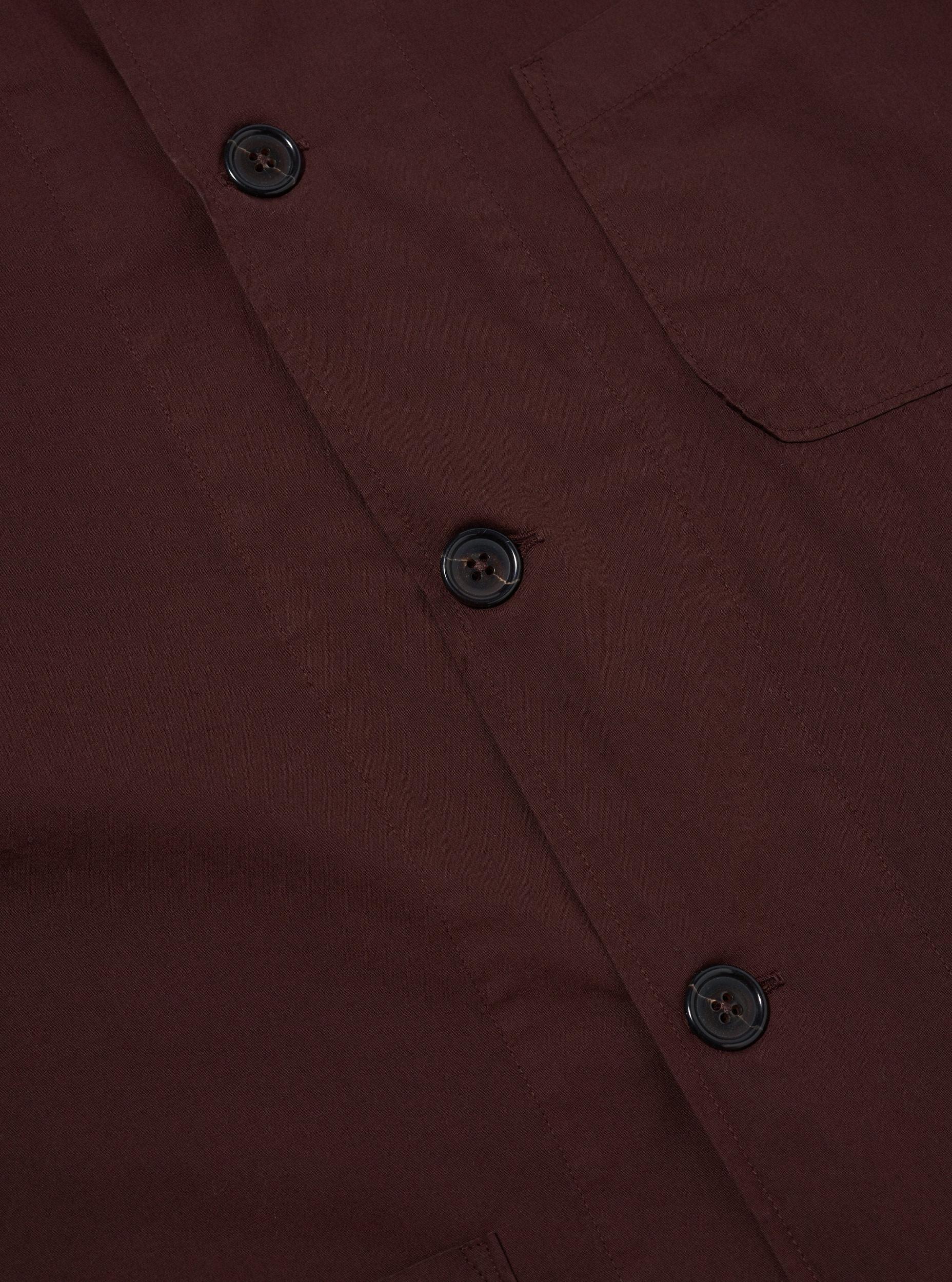 Universal Works Bakers Overshirt in Rich Brown Organic Fine Poplin Product Image