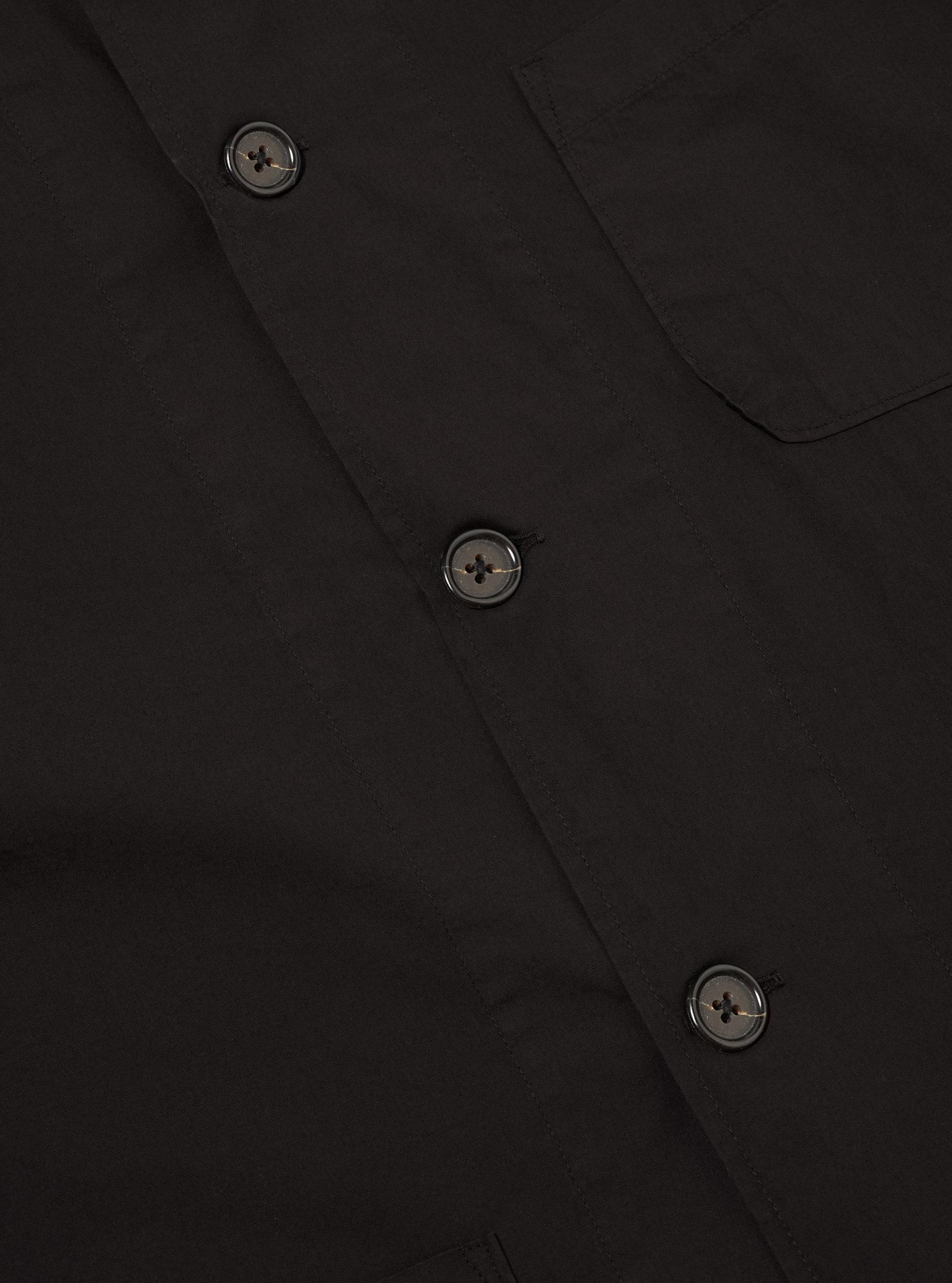 Black Organic Fine Poplin Bakers Overshirt Product Image