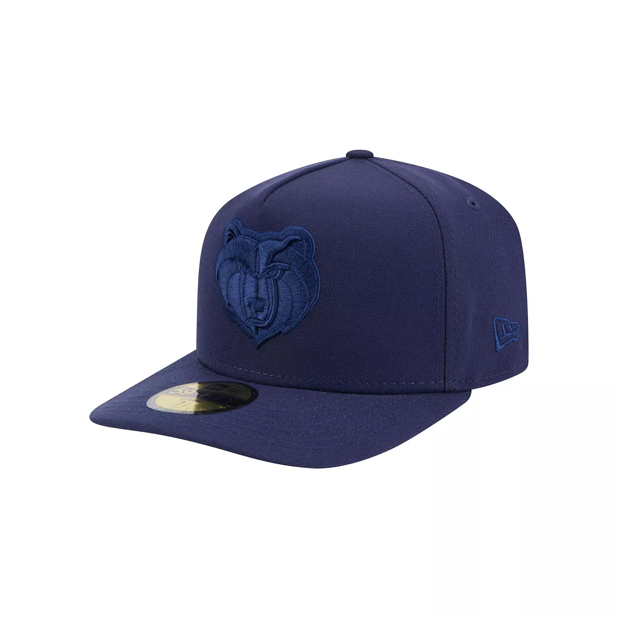 Men's New Era Navy Memphis Grizzlies Colorpack A-Frame Pinch Front 59FIFTY Fitted Hat,  Product Image