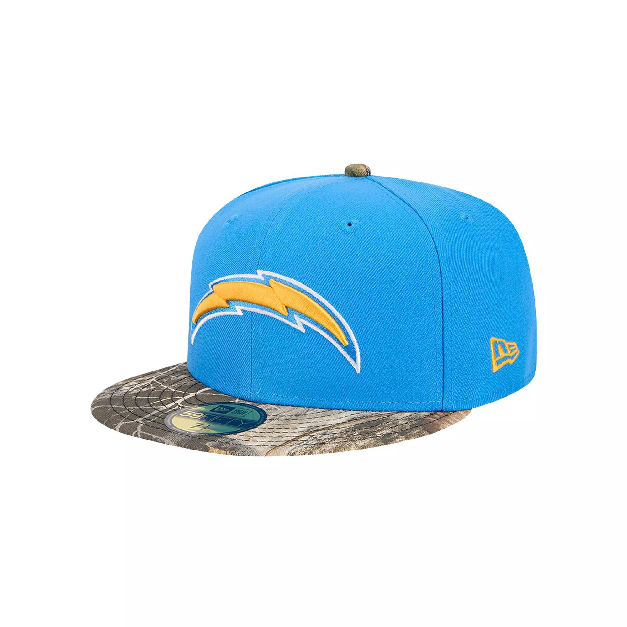 Men's New Era Powder Blue Los Angeles Chargers Active Two-Tone Camo 59FIFTY Fitted Hat,  Product Image