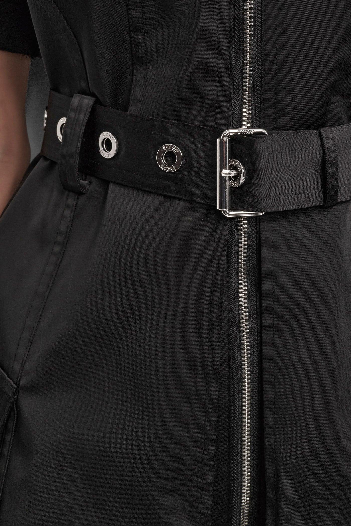 SHIRT DRESS WITH FRONT ZIPPER Product Image