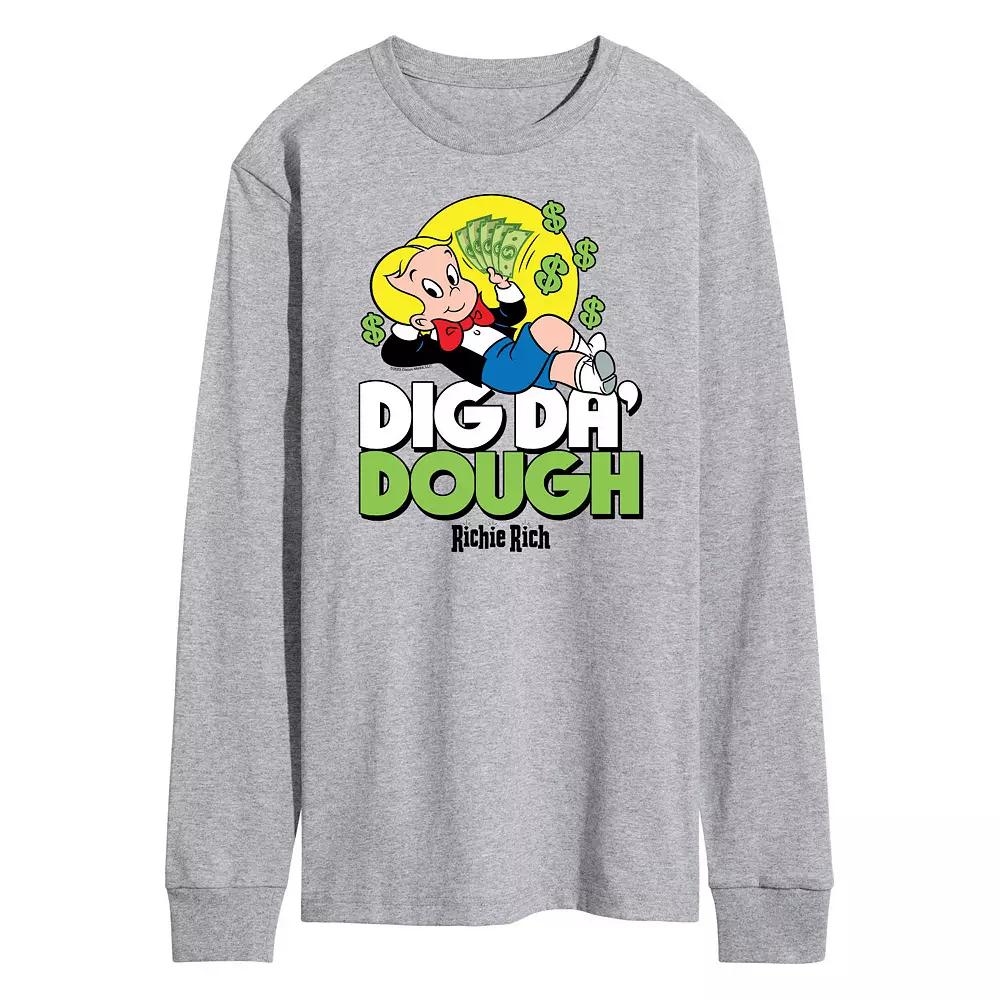 Men's Richie Rich Dig Da' Dough Long Sleeve Graphic Tee,  Product Image
