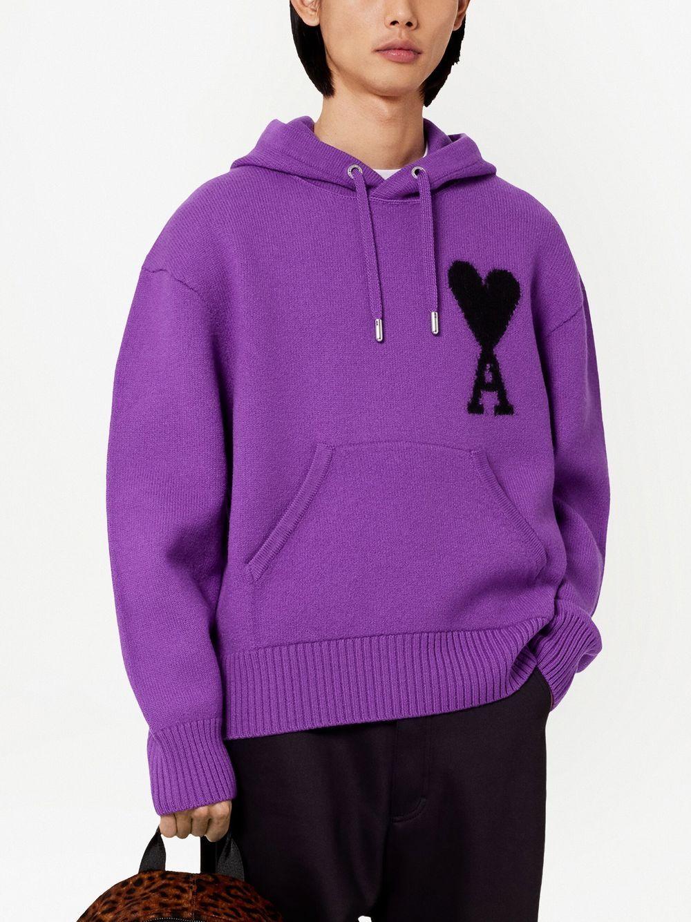 logo-intarsia knit hoodie Product Image