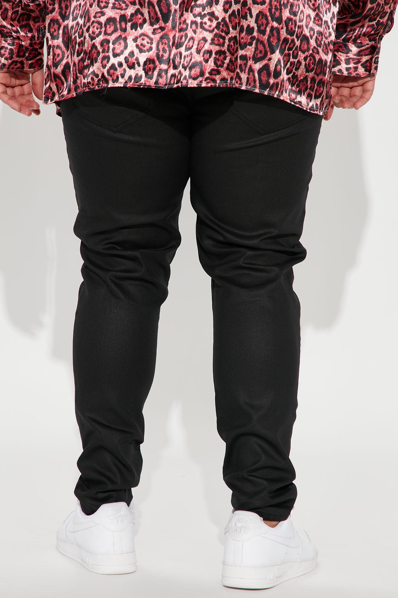 Not Like Others Waxed Slim Taper Jean - Black Product Image