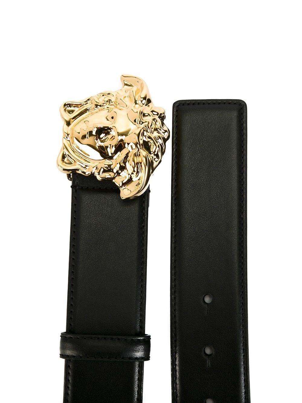 VERSACE La Medusa Leather Belt Man Belt Black Size 39.5 Calfskin Product Image