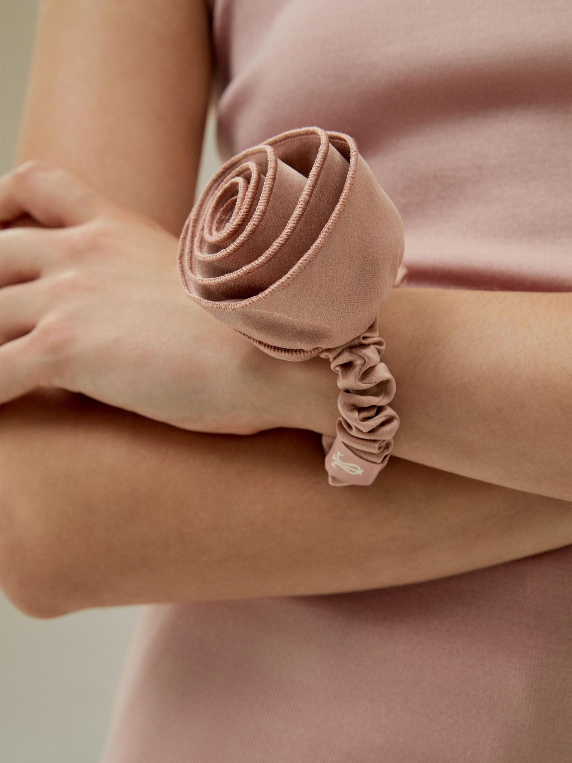 Rosette Silk Hair Scrunchie Product Image